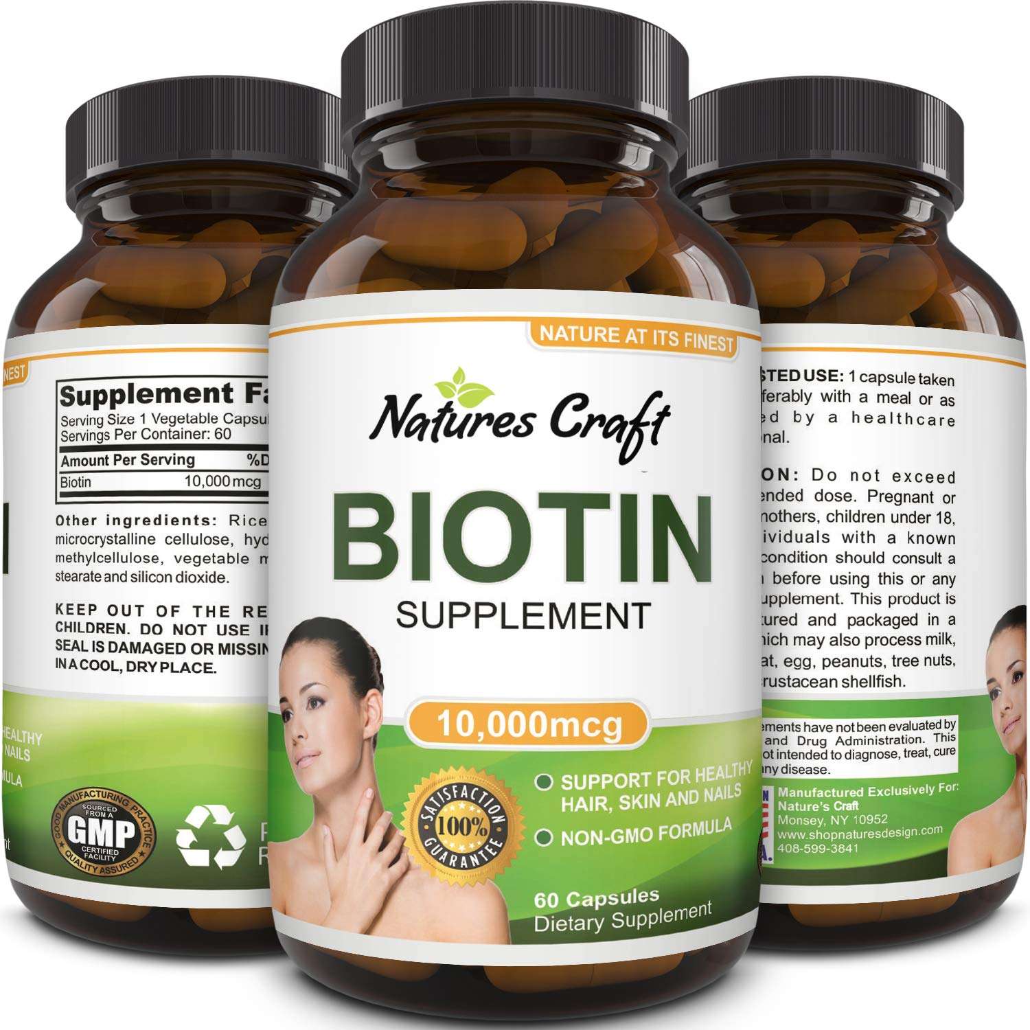 Natures Craft Pure Biotin 10,000mcg â Hair Growth ...