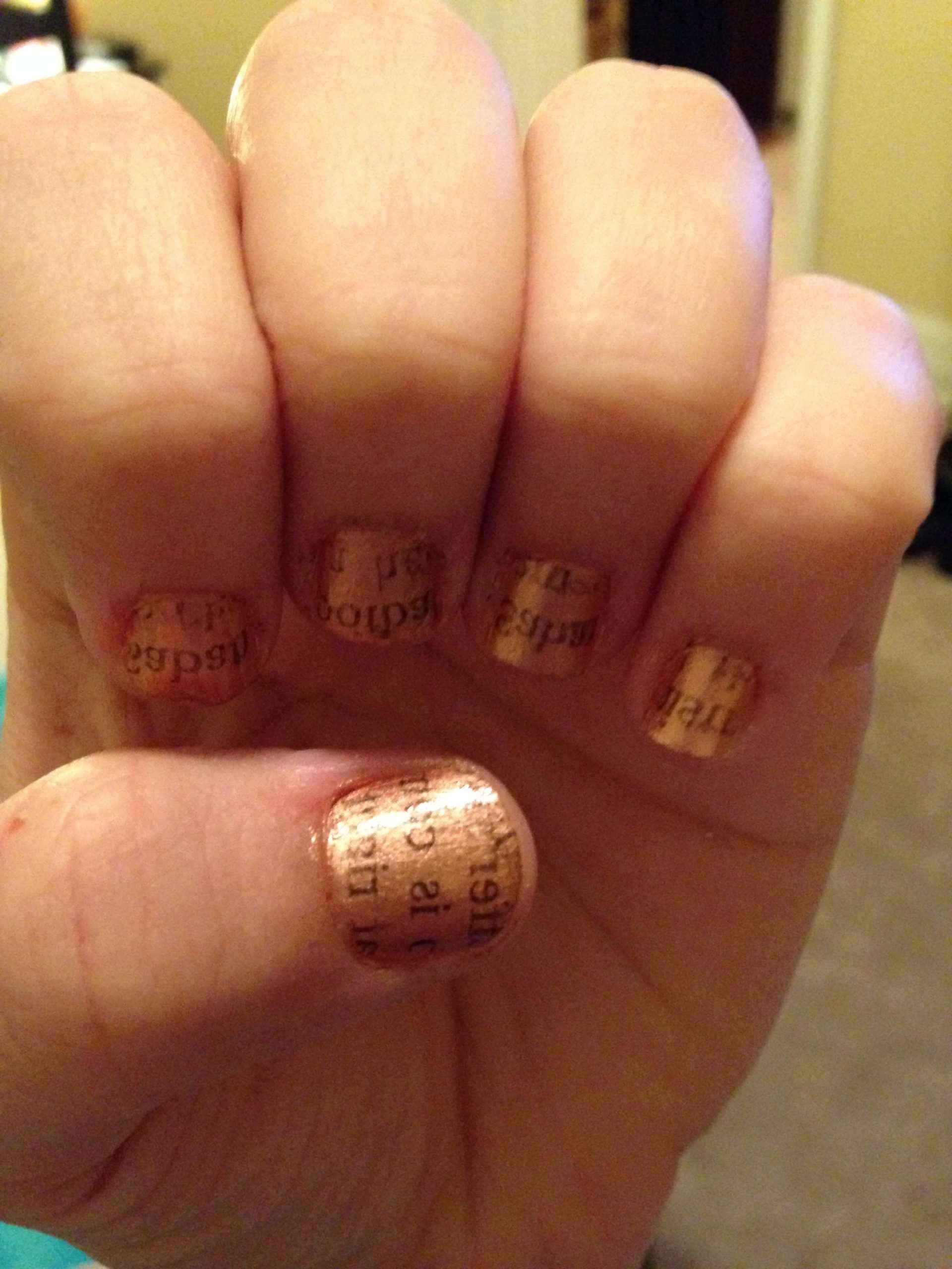 Newspaper nails! Easy diy. All I did was put on my nail ...